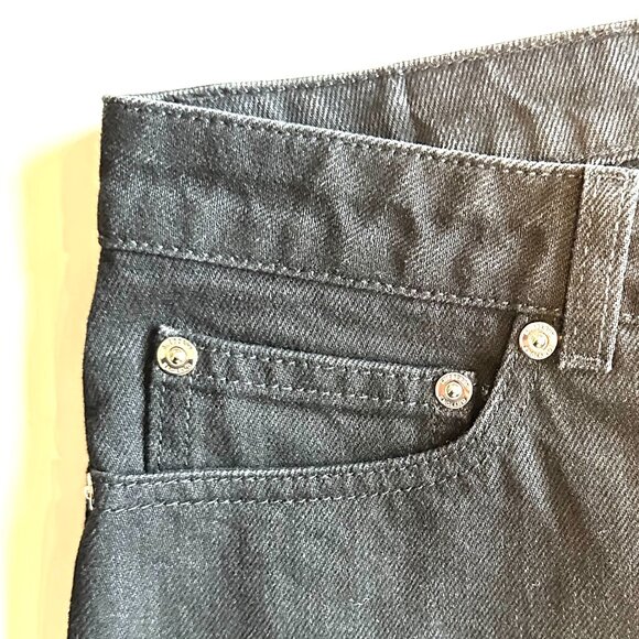 BURBERRY Mid-Rise Straight Leg Denim Pants With Roundel Logo In Black - Size 26 - Picture 7 of 8